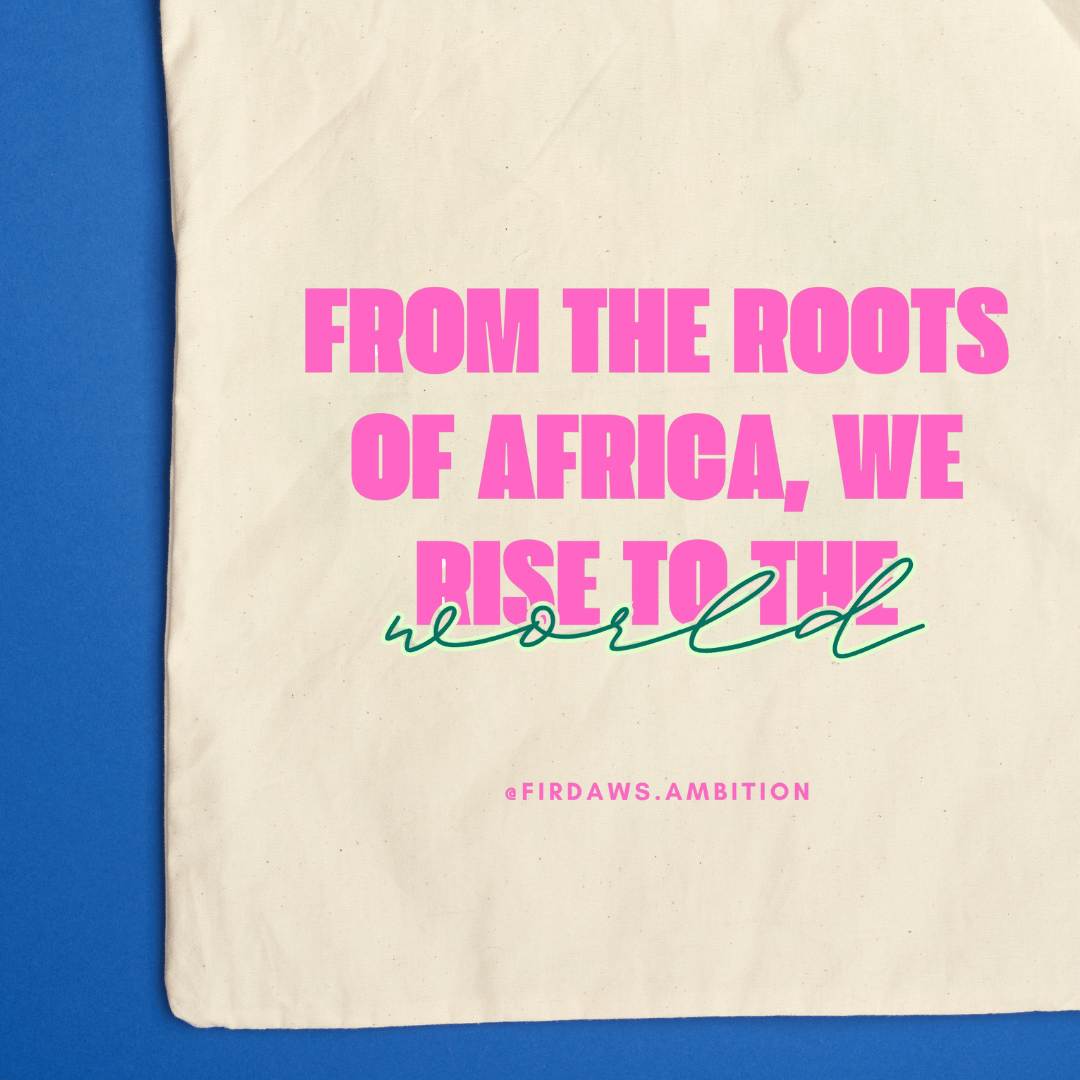 Tote bag citation inspirante | Design minimaliste & élégant - Firdaws Ambition