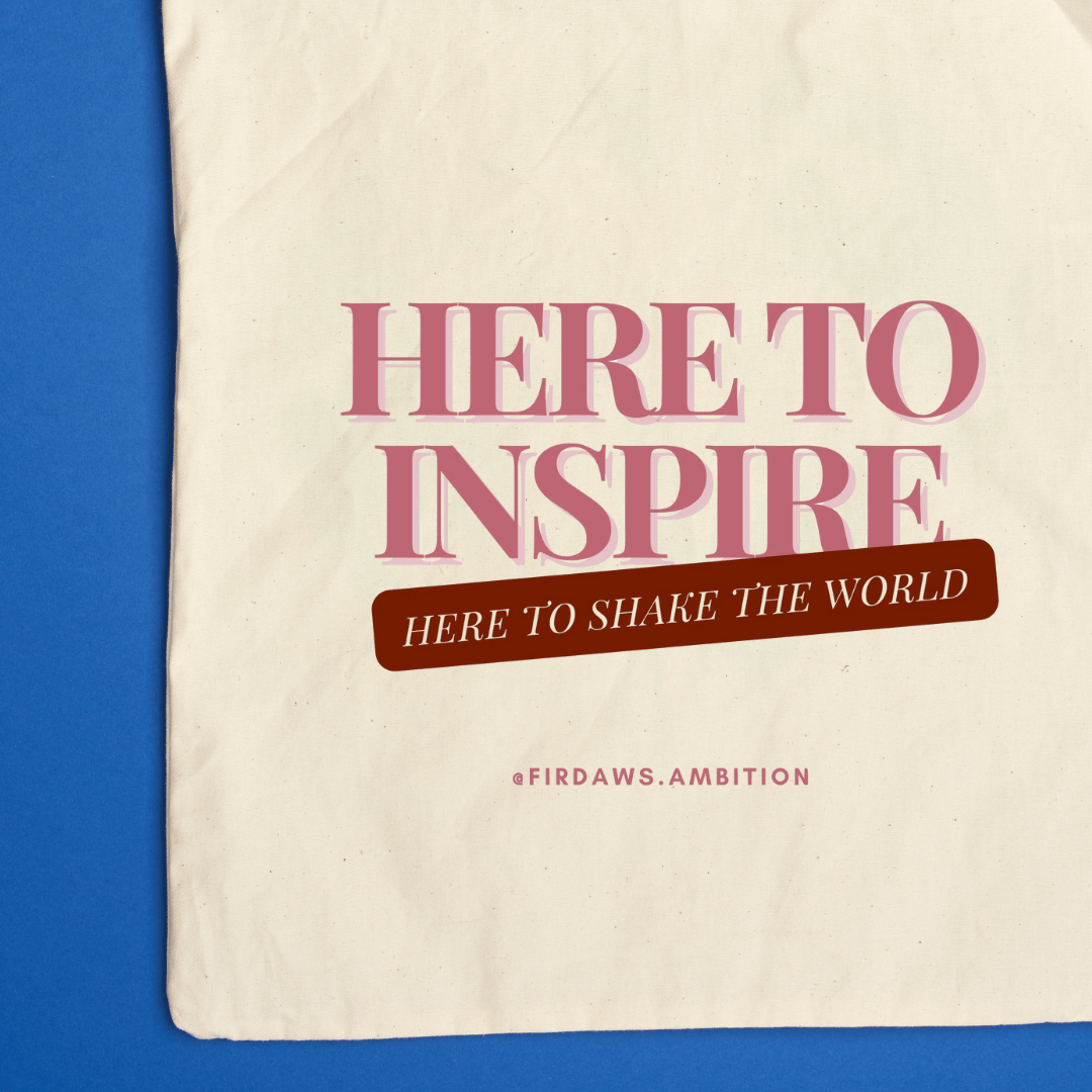 Tote bag citation inspirante | Design minimaliste & élégant - Firdaws Ambition