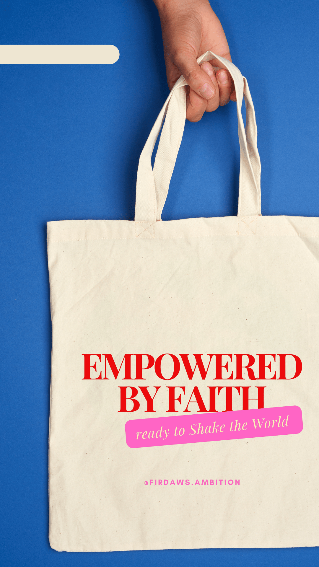 Tote bag citation inspirante | Design minimaliste & élégant - Firdaws Ambition