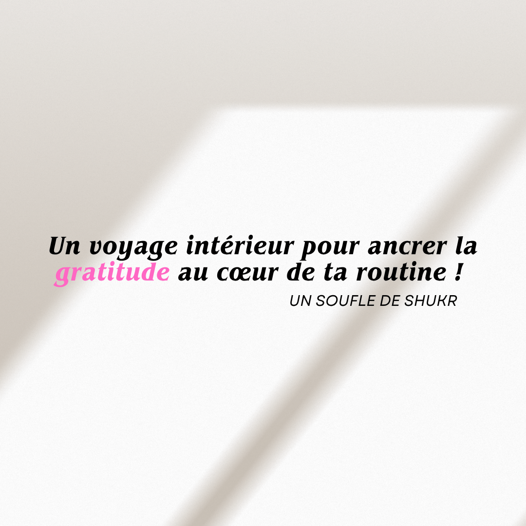 Un souffle de Shukr | Carnet de gratitude Matin & Soir | Journal spirituel & inspiration quotidienne - Firdaws Ambition