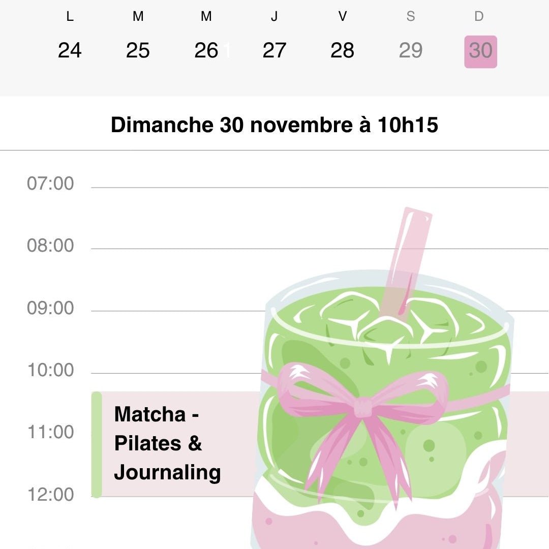 Pilates, Matcha & Journaling à Montréal 🎀🪞🦢 - Firdaws Ambition