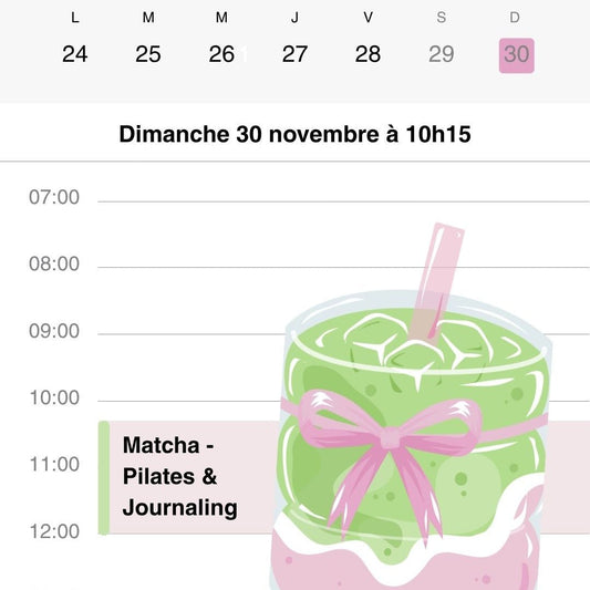 Pilates, Matcha & Journaling à Montréal 🎀🪞🦢 - Firdaws Ambition
