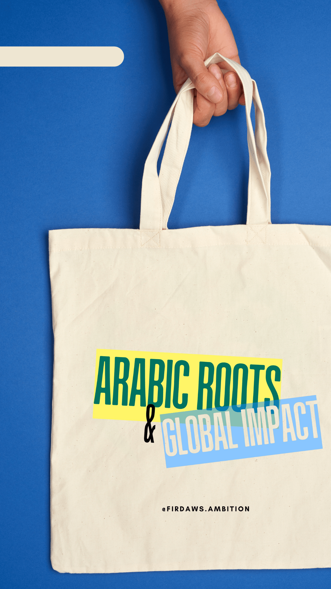 Tote bag citation inspirante | Design minimaliste & élégant - Firdaws Ambition