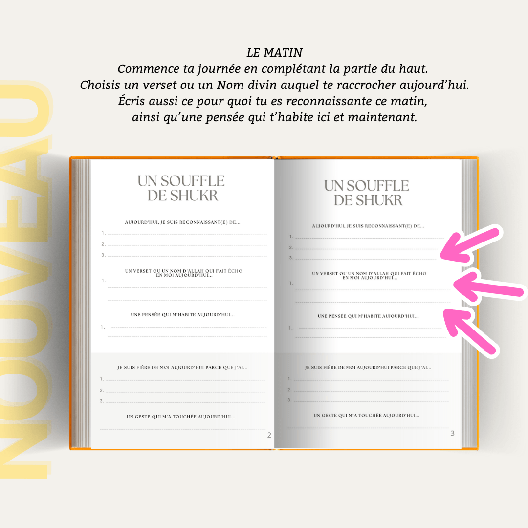 Duo de Carnets | Un souffle de Shukr & Éclats de Sakina | Carnets de gratitude & inspiration spirituelle - Firdaws Ambition