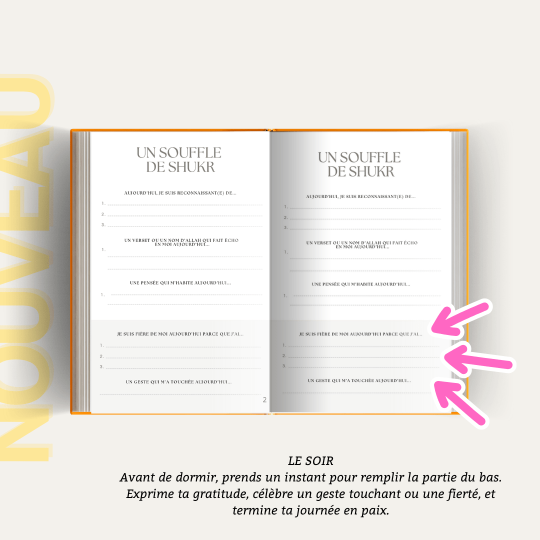 Duo de Carnets | Un souffle de Shukr & Éclats de Sakina | Carnets de gratitude & inspiration spirituelle - Firdaws Ambition