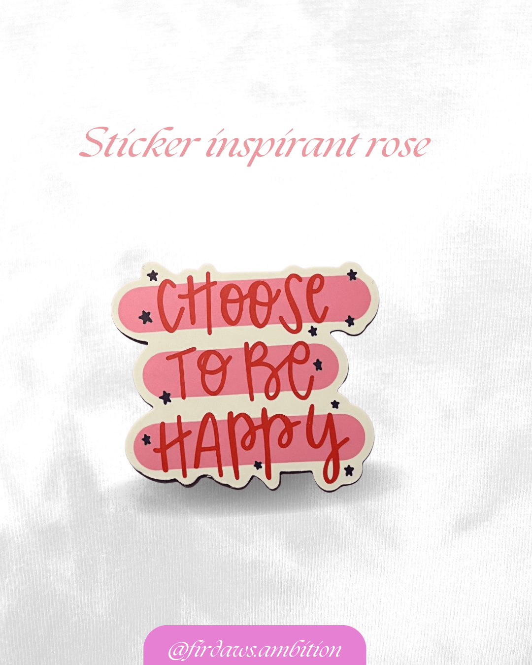 Stickers girly et inspirants – Rose, en anglais - Firdaws Ambition