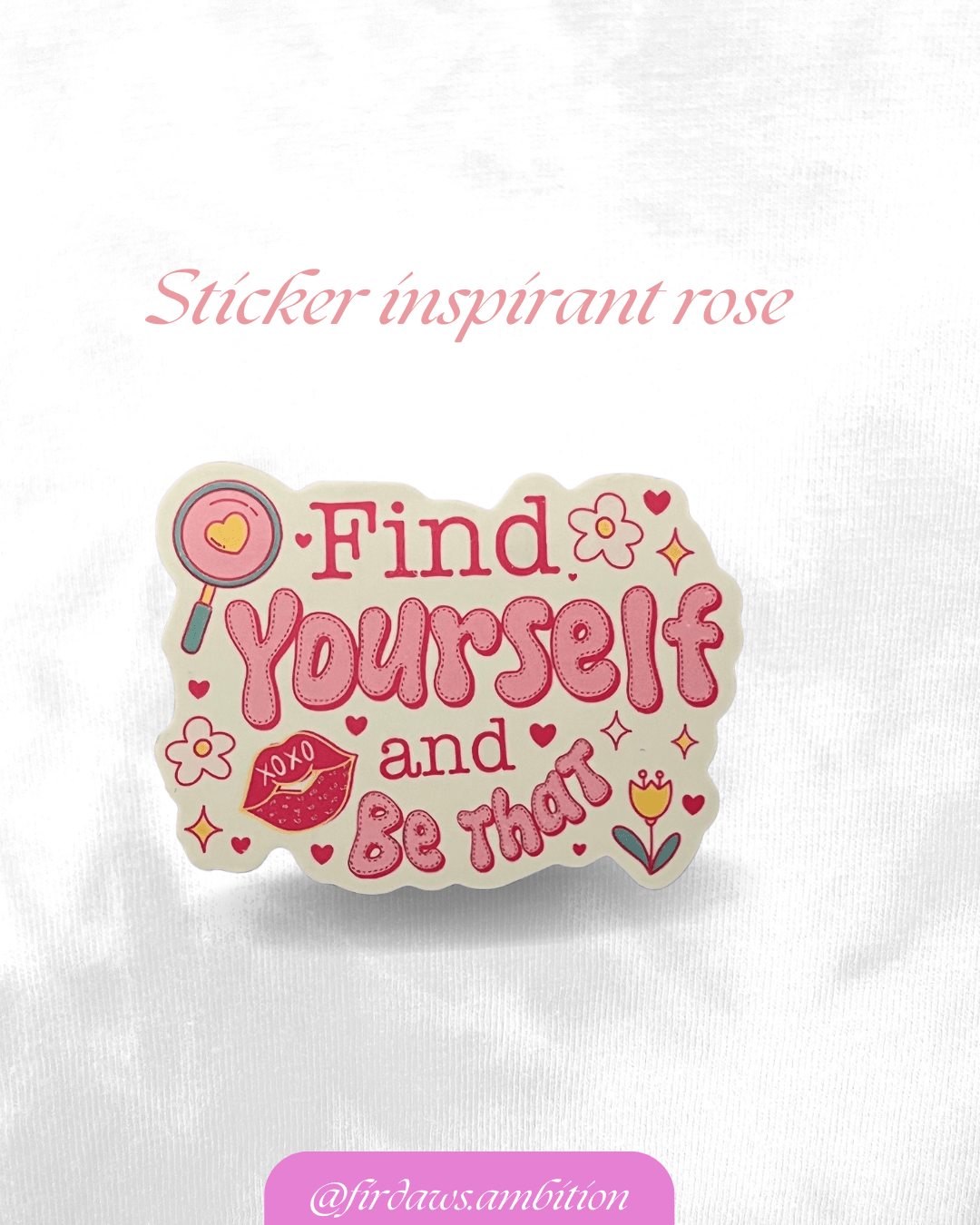 Stickers girly et inspirants – Rose, en anglais - Firdaws Ambition