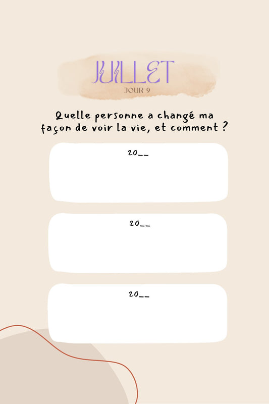 Exemple de page à remplir dans The Beauty of Balance - Firdaws Ambition